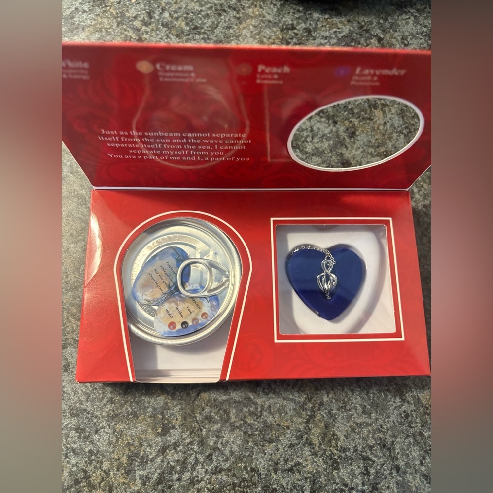 Sapphire Blue Heart Necklace with Silver Chain